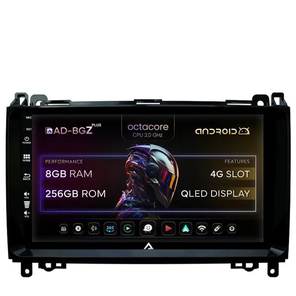 Navigatie Mercedes Benz Sprinter, Viano, Vito, A B Class, Crafter, Android, Z-Octacore 8GB RAM + 256GB ROM, 9 Inch - AD-BGZ9008+AD-BGRKIT407