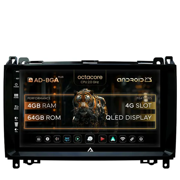 Navigatie Mercedes Benz Sprinter, Viano, Vito, A B Class, Crafter, Android, A-Octacore 4GB RAM + 64GB ROM, 9 Inch - AD-BGA9004+AD-BGRKIT407