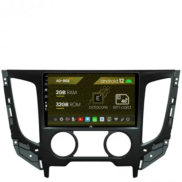 Navigatie Mitsubishi L200 (2014-2020), Android 12, E-Octacore 2GB RAM + 32GB ROM, 9 Inch - AD-BGE9002+AD-BGRKIT273