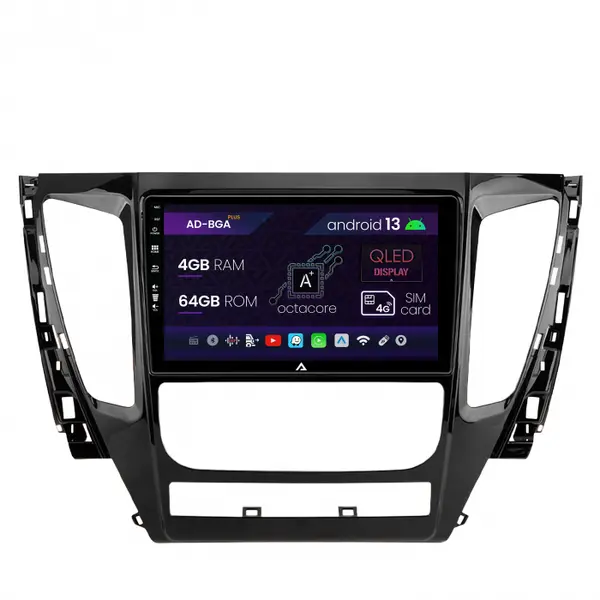 Navigatie Mitsubishi Pajero 2017, Android 13, A-Octacore 4GB RAM + 64GB ROM, 9 Inch - AD-BGA9004+AD-BGRKIT270