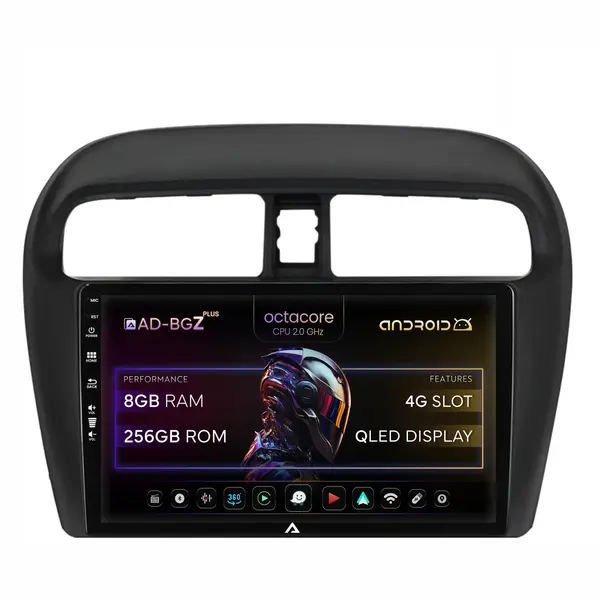 Navigatie Mitsubishi Space Star Mirage Attrage, Android, Z-Octacore 8GB RAM + 256GB ROM, 9 Inch - AD-BGZ9008+AD-BGRKIT267V3