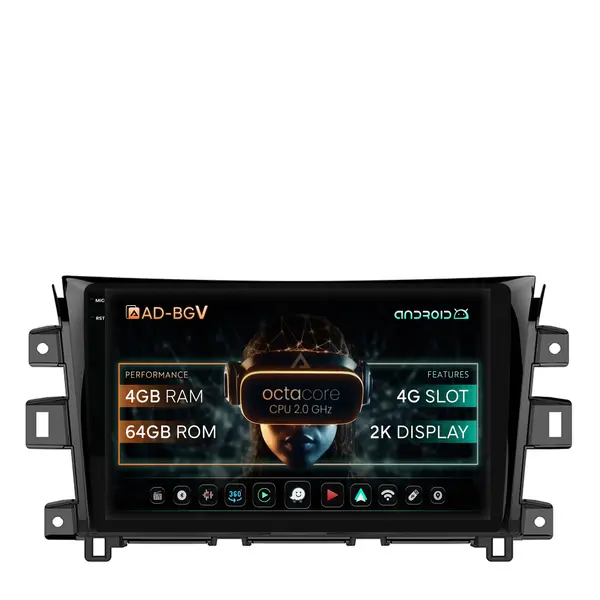 Navigatie Nissan Navara (2015+), Android, V-Octacore 4GB RAM + 64GB ROM, 10.36 Inch - AD-BGV10004+AD-BGRKIT163