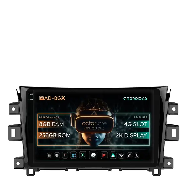 Navigatie Nissan Navara (2015+), Android, X-Octacore 8GB RAM + 256GB ROM, 10.36 Inch - AD-BGX10008+AD-BGRKIT163