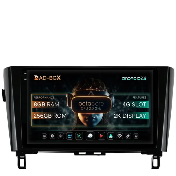 Navigatie Nissan Qashqai X-Trail (2013+), Android, X-Octacore 8GB RAM + 256GB ROM, 10.36 Inch - AD-BGX10008+AD-BGRKIT162
