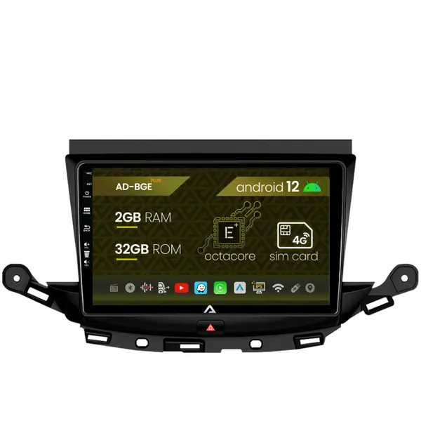 Navigatie Opel Astra K, Android 12, E-Octacore 2GB RAM + 32GB ROM, 9 Inch - AD-BGE9002+AD-BGRKIT251