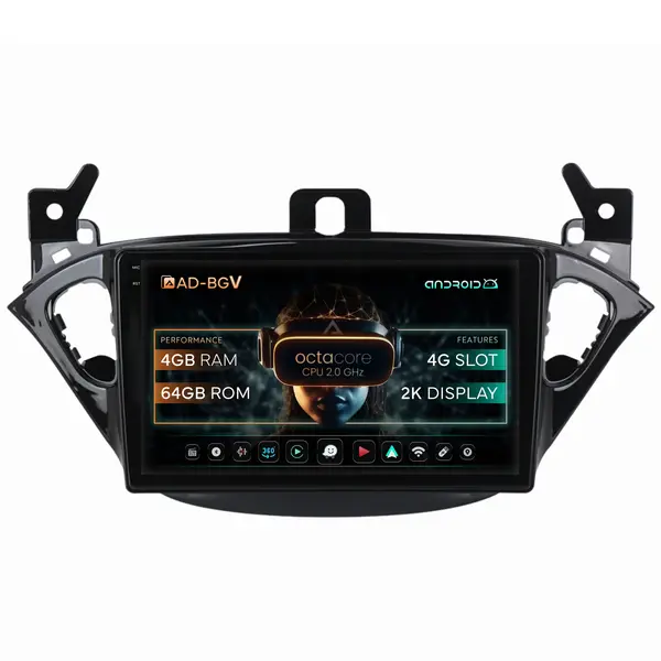 Navigatie Opel Corsa E Adam (2013-2019), Android, V-Octacore 4GB RAM + 64GB ROM, 9.5 Inch - AD-BGV9004+AD-BGRKIT387
