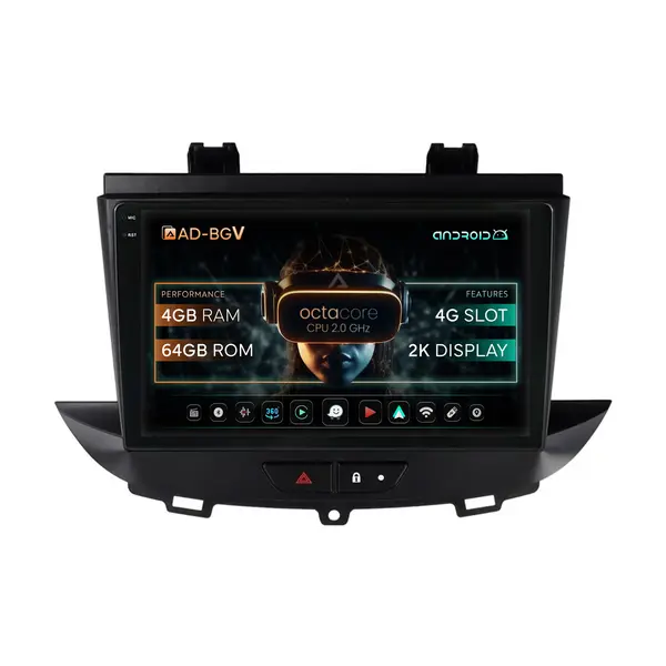 Navigatie Opel Grandland X Opel Crossland X (2017-2021), Android, V-Octacore 4GB RAM + 64GB ROM, 9.5 Inch - AD-BGV9004+AD-BGRKIT354