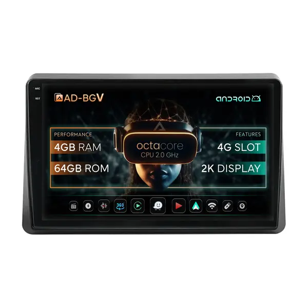 Navigatie Opel Movano Renault Master (2020-2024), Android, V-Octacore 4GB RAM + 64GB ROM, 10 Inch - AD-BGV10004+AD-BGRKIT377