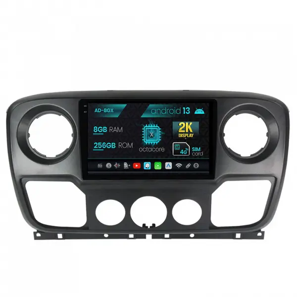 Navigatie Opel Movano Renault Master Nissan NV400 (2011-2021), Android 13, X-Octacore 8GB RAM + 256GB ROM, 10.36 Inch - AD-BGX10008+AD-BGRKIT388V2