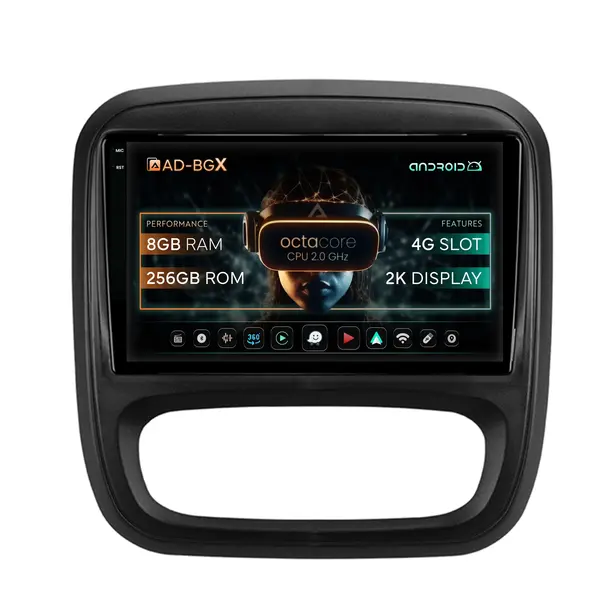 Navigatie Opel Vivaro Renault Trafic Fiat Talento (2014-2017), Android, X-Octacore 8GB RAM + 256GB ROM, 9.5 Inch - AD-BGX9008+AD-BGRKIT389