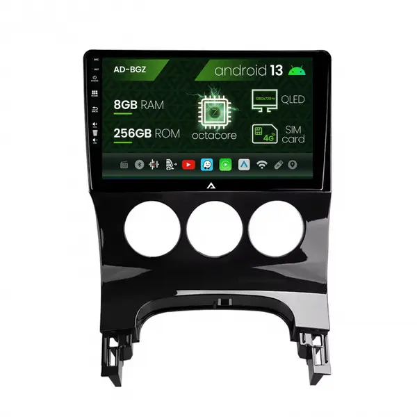 Navigatie Peugeot 3008 5008, Android 13, Z-Octacore 8GB RAM + 256GB ROM, 9 Inch - AD-BGZ9008+AD-BGRKIT260