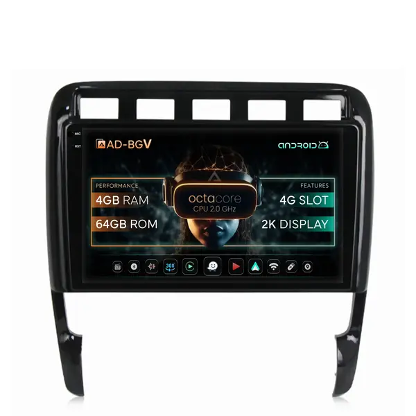 Navigatie Porsche Cayenne (2002-2010), Android, V-Octacore 4GB RAM + 64GB ROM, 9.5 Inch - AD-BGV9004+AD-BGRKIT057