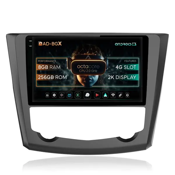 Navigatie Renault Kadjar, Android, X-Octacore 8GB RAM + 256GB ROM, 9.5 Inch - AD-BGX9008+AD-BGRKIT364