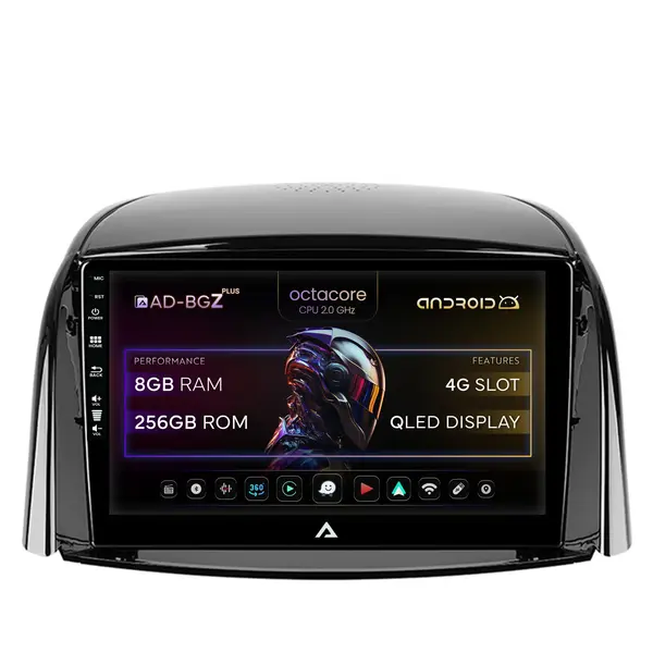 Navigatie Renault Koleos (2009-2016), Android, Z-Octacore 8GB RAM + 256GB ROM, 9 Inch - AD-BGZ9008+AD-BGRKIT365