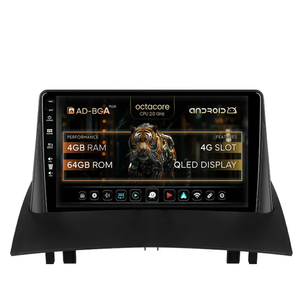 Navigatie Renault Megane 2 (2002-2009), Android, A-Octacore 4GB RAM + 64GB ROM, 9 Inch - AD-BGA9004+AD-BGRKIT371