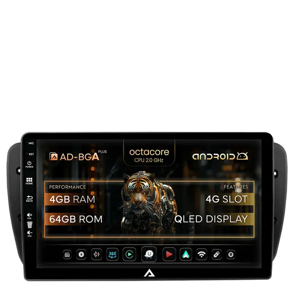 Navigatie Seat Ibiza (2009-2013), Android, A-Octacore 4GB RAM + 64GB ROM, 9 Inch - AD-BGA9004+AD-BGRKIT049