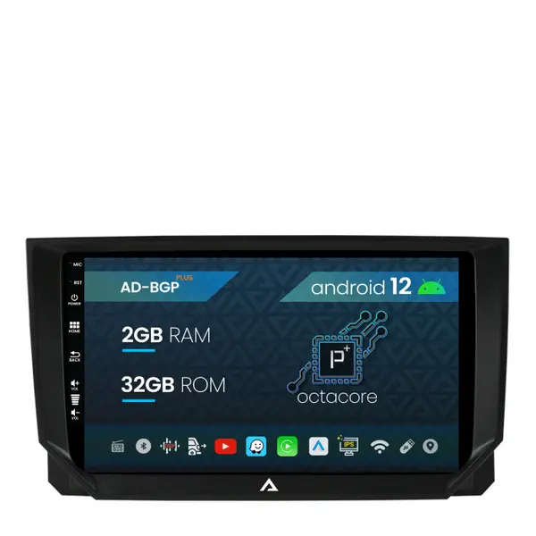 Navigatie Seat Ibiza Arona (2017-2021), Android 12, P-Octacore 2GB RAM + 32GB ROM, 9 Inch - AD-BGP9002+AD-BGRKIT045