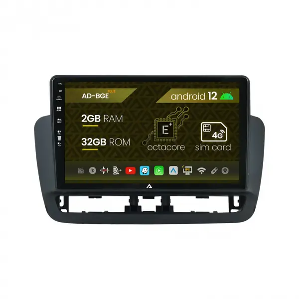 Navigatie Seat Ibiza IV (2014-2017), Android 12, E-Octacore 2GB RAM + 32GB ROM, 9 Inch - AD-BGE9002+AD-BGRKIT062
