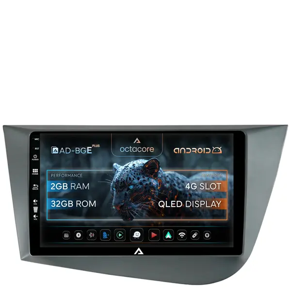 Navigatie Seat Leon (2005-2012), Android, E-Octacore 2GB RAM + 32GB ROM, 9 Inch - AD-BGE9002+AD-BGRKIT052