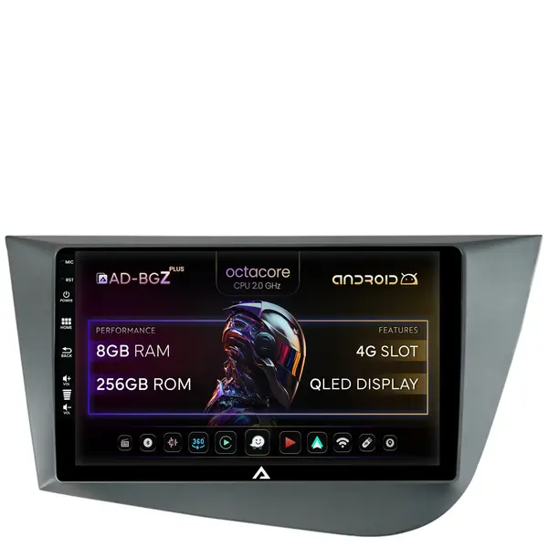 Navigatie Seat Leon (2005-2012), Android, Z-Octacore 8GB RAM + 256GB ROM, 9 Inch - AD-BGZ9008+AD-BGRKIT052