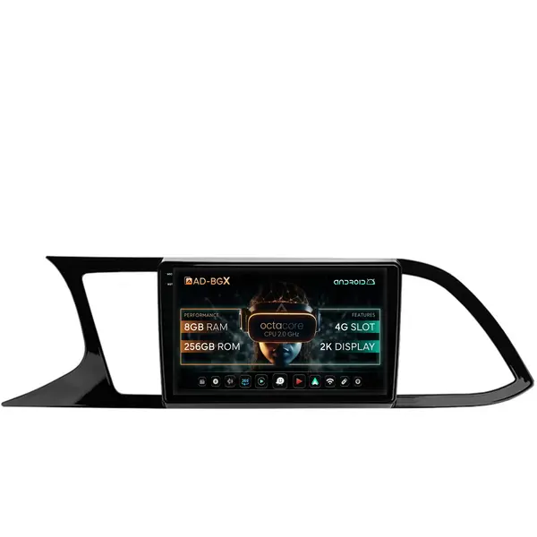 Navigatie Seat Leon 3 (2014-2020), Android, X-Octacore 8GB RAM + 256GB ROM, 9.5 Inch - AD-BGX9008+AD-BGRKIT047