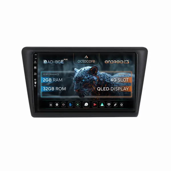 Navigatie Seat Toledo Skoda Rapid (2012-2019), Android, E-Octacore 2GB RAM + 32GB ROM, 9 Inch - AD-BGE9002+AD-BGRKIT026V2