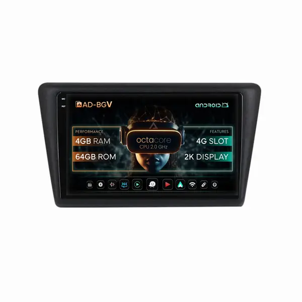 Navigatie Seat Toledo Skoda Rapid (2012-2019), Android, V-Octacore 4GB RAM + 64GB ROM, 9.5 Inch - AD-BGV9004+AD-BGRKIT026V2