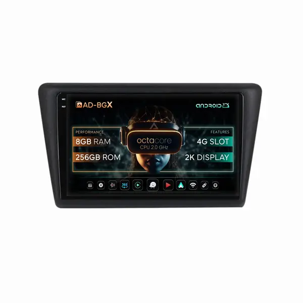 Navigatie Seat Toledo Skoda Rapid (2012-2019), Android, X-Octacore 8GB RAM + 256GB ROM, 9.5 Inch - AD-BGX9008+AD-BGRKIT026V2