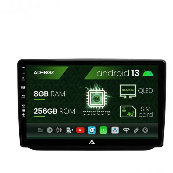 Navigatie Skoda Fabia (2007-2014), Android 13, Z-Octacore 8GB RAM + 256GB ROM, 10.1 Inch - AD-BGZ10008+AD-BGRKIT046