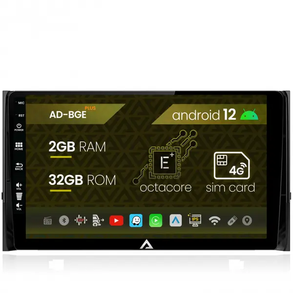 Navigatie Skoda Kodiaq, Android 12, E-Octacore 2GB RAM + 32GB ROM, 10.1 Inch - AD-BGE10002+AD-BGRKIT028