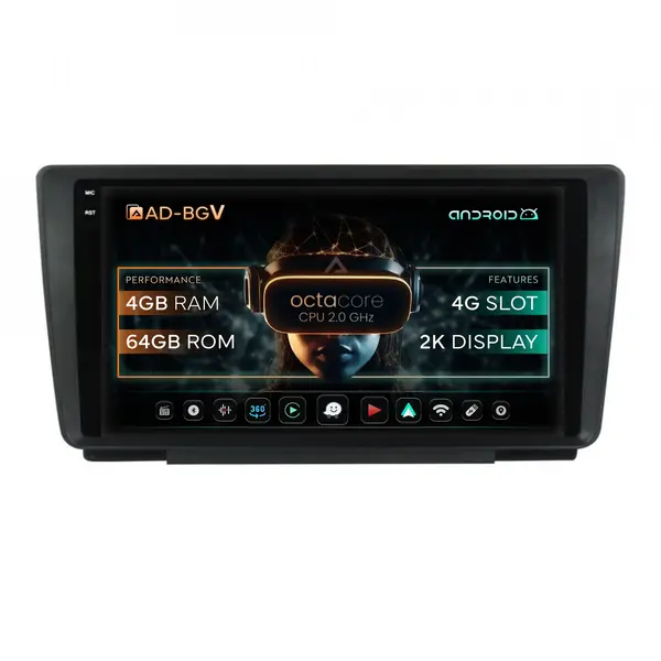 Navigatie Skoda Octavia 2, Android, V-Octacore 4GB RAM + 64GB ROM, 9 Inch - AD-BGV9004+AD-BGRKIT038