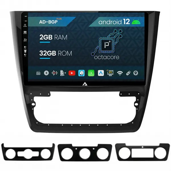 Navigatie Skoda Yeti, Android 12, P-Octacore 2GB RAM + 32GB ROM, 10.1 Inch - AD-BGP10002+AD-BGRKIT040