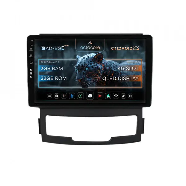 Navigatie Ssang Yong Korando (2010-2013), Android, E-Octacore 2GB RAM + 32GB ROM, 9 Inch - AD-BGE9002+AD-BGRKIT432