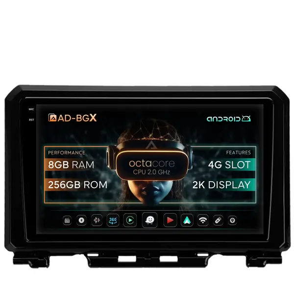 Navigatie Suzuki Jimny (2018-2022), Android, X-Octacore 8GB RAM + 256GB ROM, 9.5 Inch - AD-BGX9008+AD-BGRKIT312