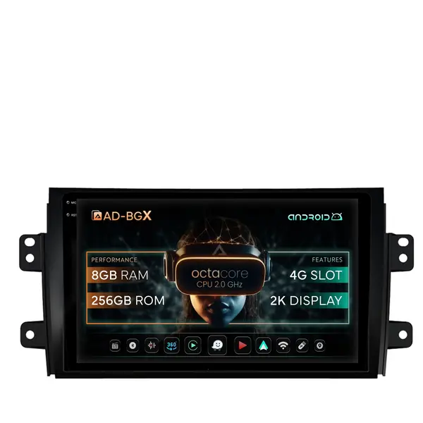 Navigatie Suzuki SX4 Fiat Sedici, Android, X-Octacore 8GB RAM + 256GB ROM, 9.5 Inch - AD-BGX9008+AD-BGRKIT307