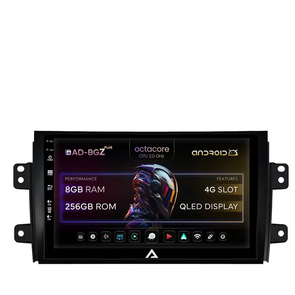 Navigatie Suzuki SX4 Fiat Sedici, Android, Z-Octacore 8GB RAM + 256GB ROM, 9 Inch - AD-BGZ9008+AD-BGRKIT307