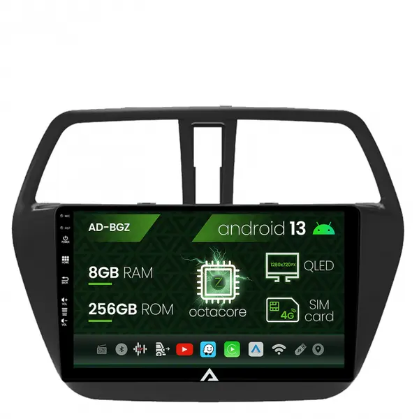 Navigatie Suzuki SX4 S-Cross (2012-2016), Android 13, Z-Octacore 8GB RAM + 256GB ROM, 9 Inch - AD-BGZ9008+AD-BGRKIT305