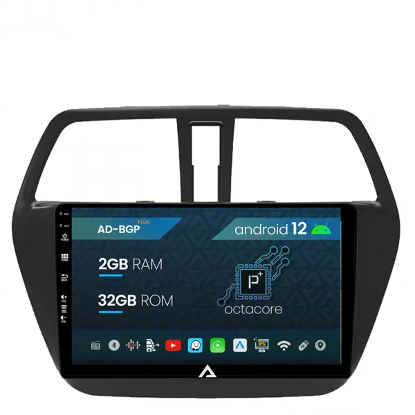 Navigatie Suzuki SX4 S-Cross (2014-2020), Android 12, P-Octacore 2GB RAM + 32GB ROM, 9 Inch - AD-BGP9002+AD-BGRKIT305