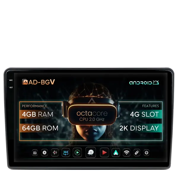 Navigatie Toyota Auris (2006-2012), Android, V-Octacore 4GB RAM + 64GB ROM, 9.5 Inch - AD-BGV9004+AD-BGRKIT091V2