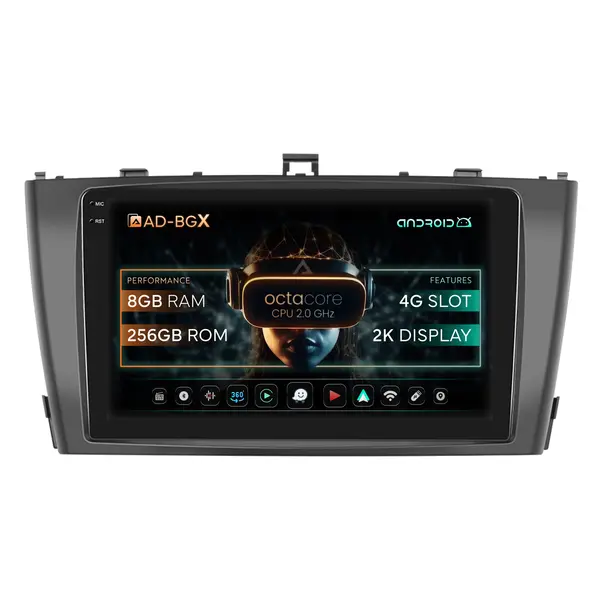 Navigatie Toyota Avensis (2009-2015), Android, X-Octacore 8GB RAM + 256GB ROM, 9.5 Inch - AD-BGX9008+AD-BGRKIT093-B