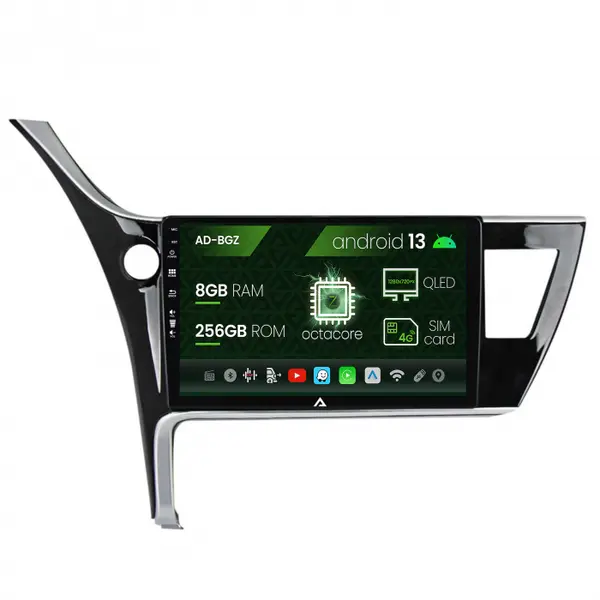 Navigatie Toyota Corolla Auris (2017-2020), Android 13, Z-Octacore 8GB RAM + 256GB ROM, 9 Inch - AD-BGZ9008+AD-BGRKIT079