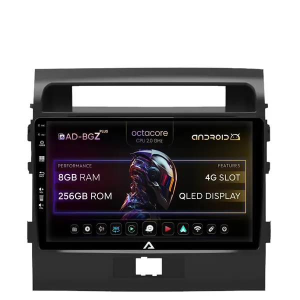 Navigatie Toyota Land Cruiser 200 (2007-2015), Android, Z-Octacore 8GB RAM + 256GB ROM, 9 Inch - AD-BGZ9008+AD-BGRKIT075