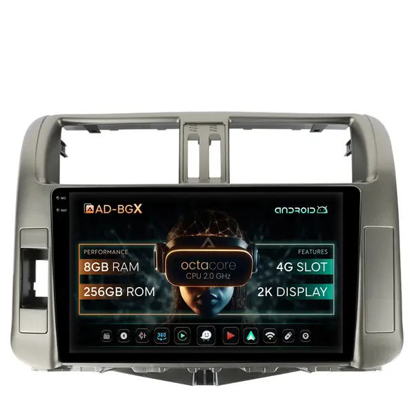 Navigatie Toyota Land Cruiser Prado J150 (2009-2013), Android, X-Octacore 8GB RAM + 256GB ROM, 9.5 Inch - AD-BGX9008+AD-BGRKIT070