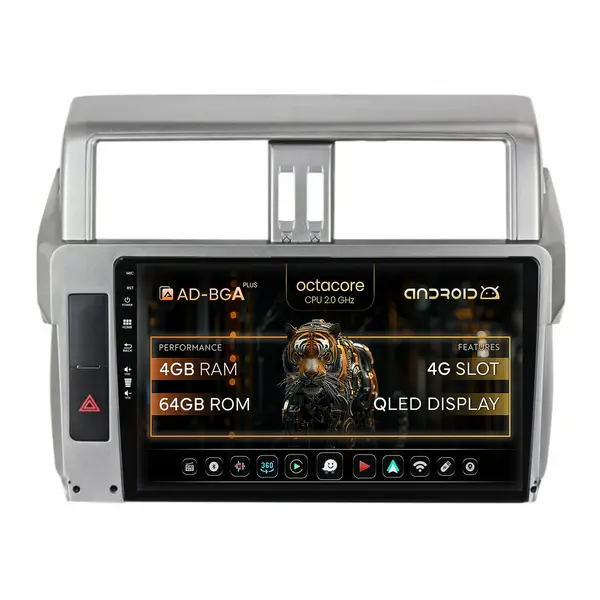 Navigatie Toyota Land Cruiser Prado J150 (2013-2017), Android, A-Octacore 4GB RAM + 64GB ROM, 10.1 Inch - AD-BGA10004+AD-BGRKIT061