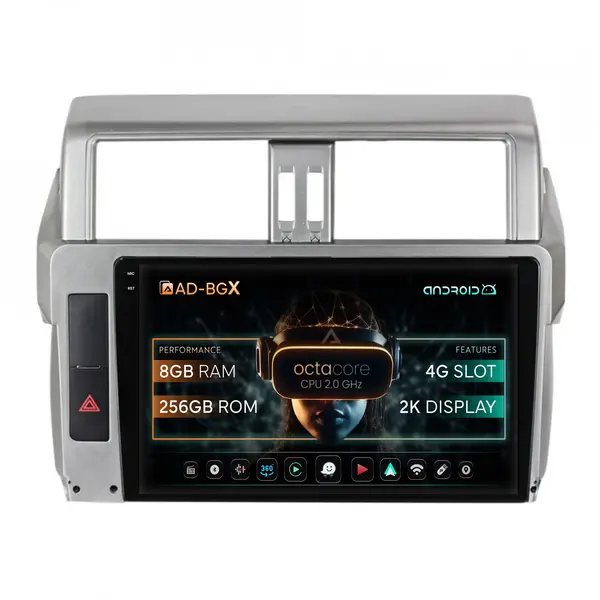 Navigatie Toyota Land Cruiser Prado J150 (2013-2017), Android, X-Octacore 8GB RAM + 256GB ROM, 9.5 Inch - AD-BGX10008+AD-BGRKIT061