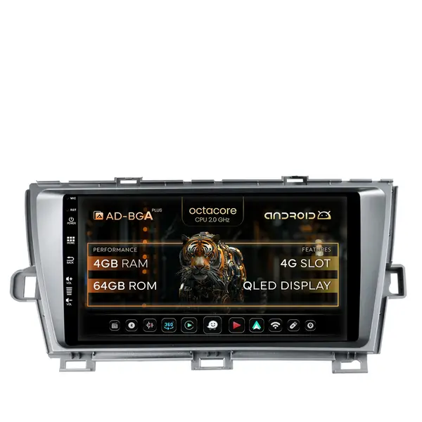 Navigatie Toyota Prius (2009-2014), Android, A-Octacore 4GB RAM + 64GB ROM, 9 Inch - AD-BGA9004+AD-BGRKIT089-S