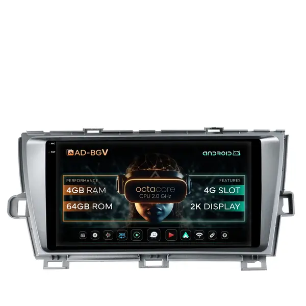 Navigatie Toyota Prius (2009-2014), Android, V-Octacore 4GB RAM + 64GB ROM, 9.5 Inch - AD-BGV9004+AD-BGRKIT089-S