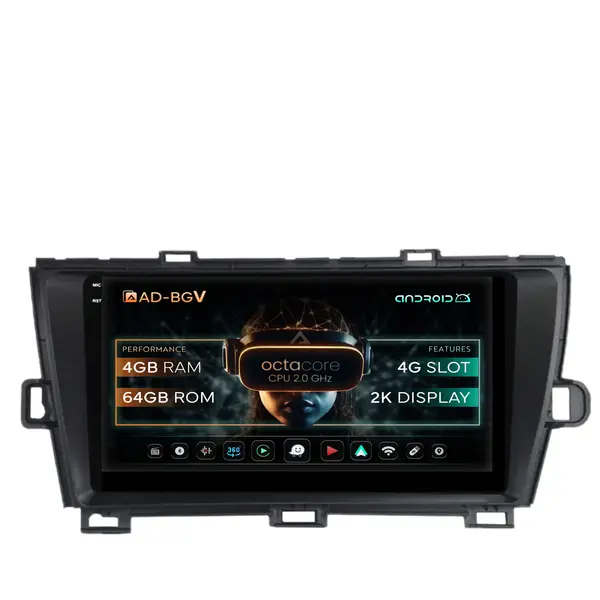 Navigatie Toyota Prius (2009-2014), Android , V-Octacore 4GB RAM + 64GB ROM, 9.5 Inch - AD-BGV9004+AD-BGRKIT089-B