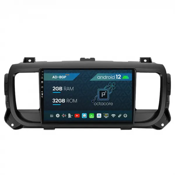 Navigatie Toyota Proace (2016+), Android 12, P-Octacore 2GB RAM + 32GB ROM, 9 Inch - AD-BGP9002+AD-BGRKIT065V2