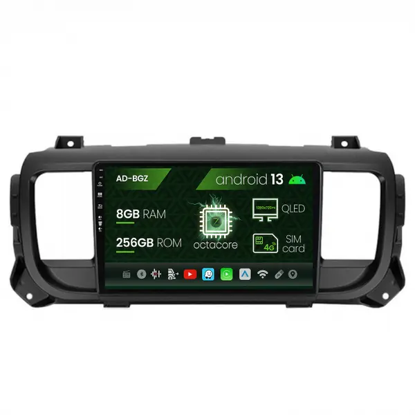 Navigatie Toyota Proace (2016+), Android 13, Z-Octacore 8GB RAM + 256GB ROM, 9 Inch - AD-BGZ9008+AD-BGRKIT065V2